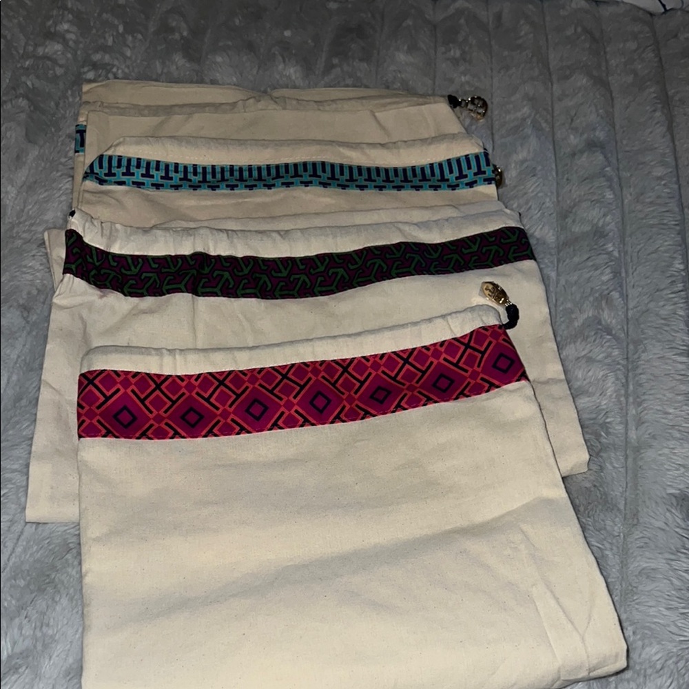 Tory Burch Canvas Pouches with Colorful Accents